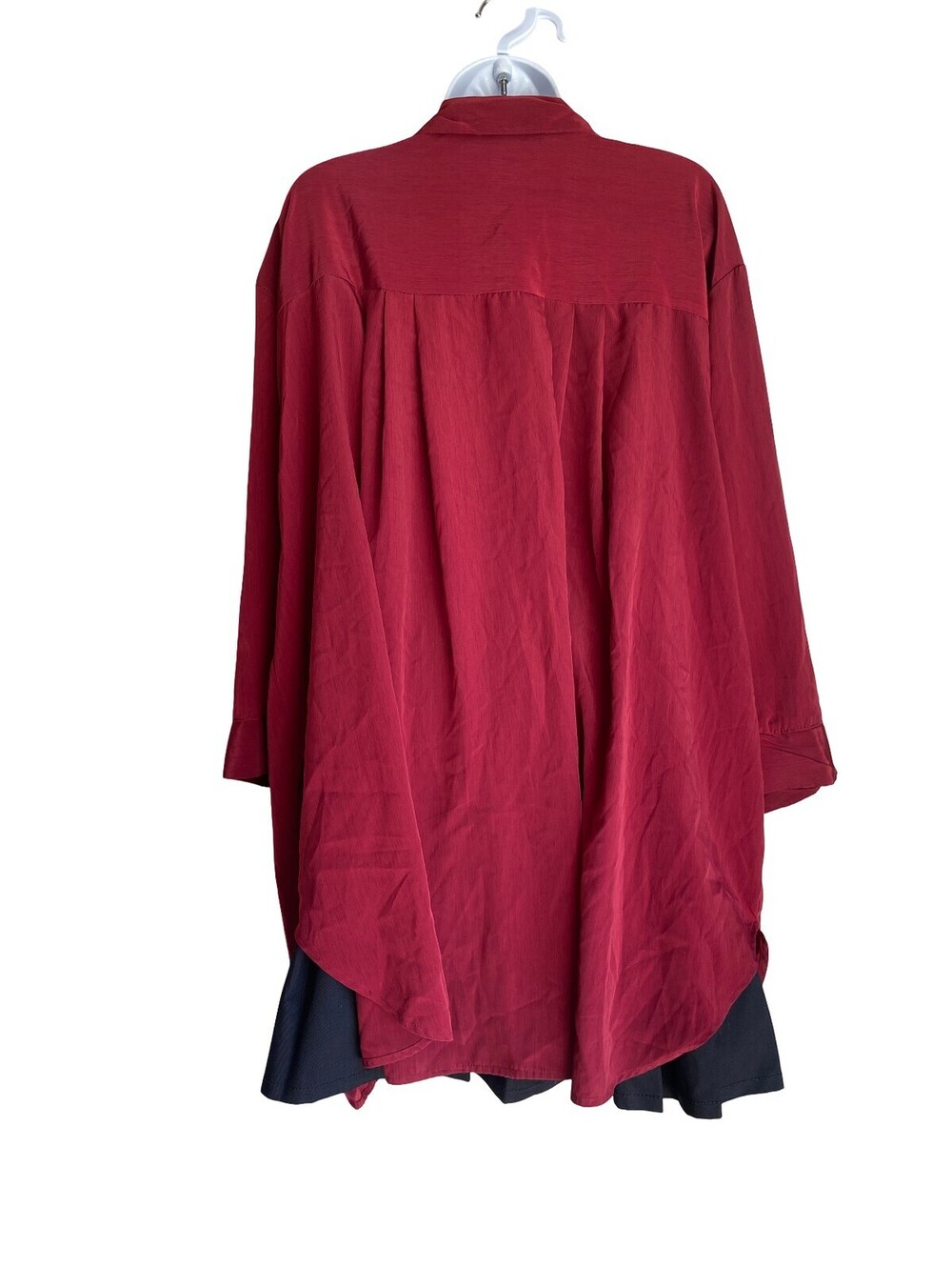 VTG A Personal Touch Plus 7X Burgundy Tunic Blouse Button Up Whimsigoth Goth - Picture 3 of 4